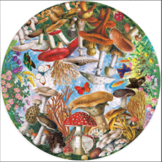 Round Puzzle: Mushrooms & Butterflies (500 Pc)