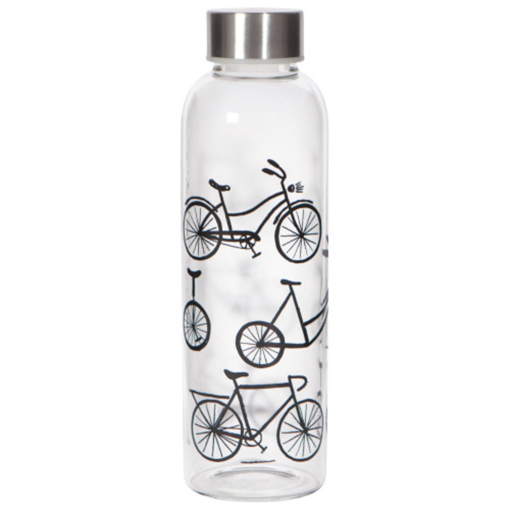 Volume One Glass Water Bottle - Wild RIde (Bicycles)