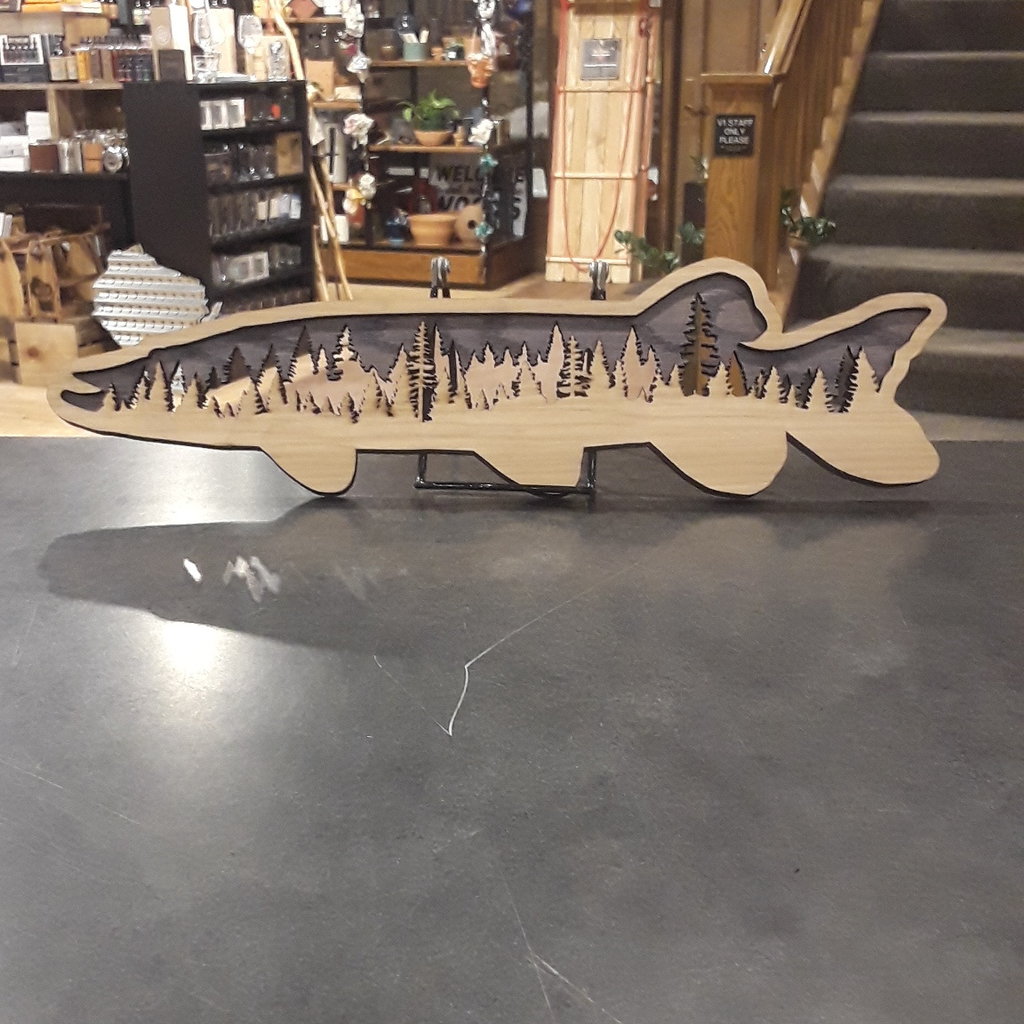 The Oaklair Woodcraft Fish Multi-Layer Piece - Muskie