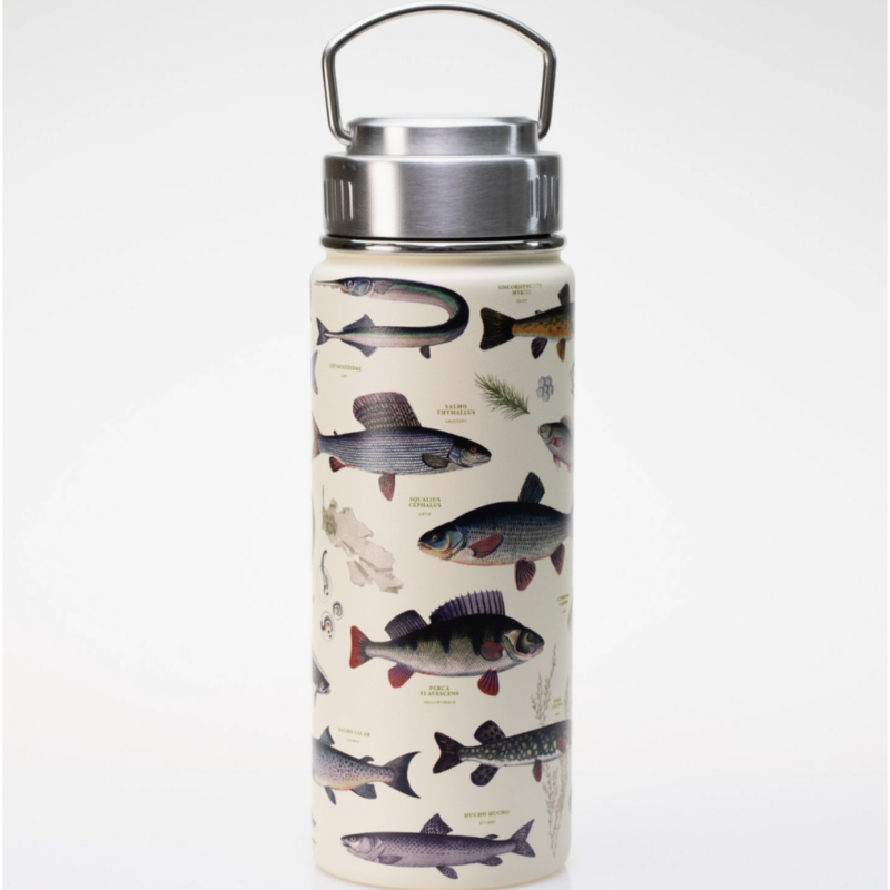 Cognitive Surplus 18 oz. Stainless Steel Vacuum Flask - Freshwater Fish