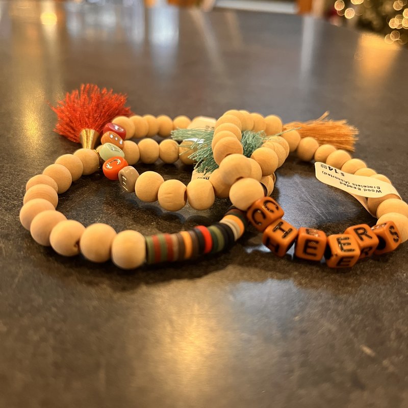 Wood Beaded Bracelets (Assorted)