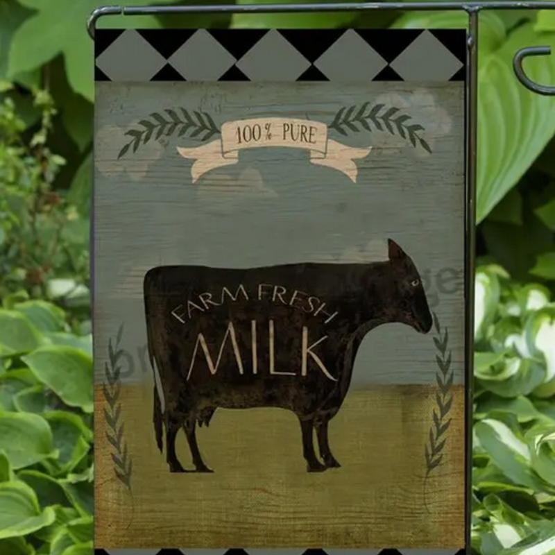 Flags Galore Decor and More Cow Milk Farm - Garden Flag 12x18