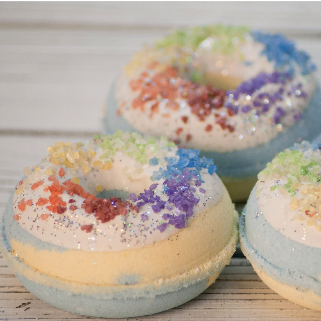 Handmade Natural Beauty Bath Bomb Donuts: Crystal Energy