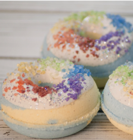 Handmade Natural Beauty Bath Bomb Donuts: Crystal Energy