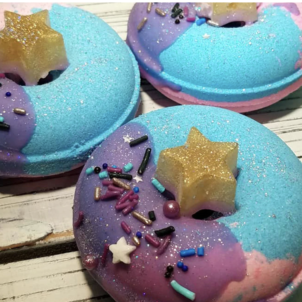 Handmade Natural Beauty Bath Bomb Donuts: Galaxy
