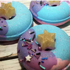 Handmade Natural Beauty Bath Bomb Donuts: Galaxy