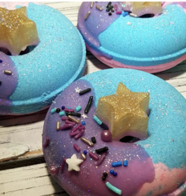 Handmade Natural Beauty Bath Bomb Donuts: Galaxy
