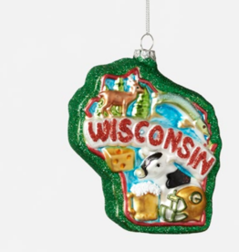 Keep the Faye Wisconsin Glitter State Ornament