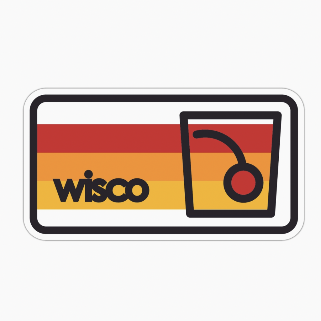 Giltee MKE Sticker - Striped Wisco Old Fashioned