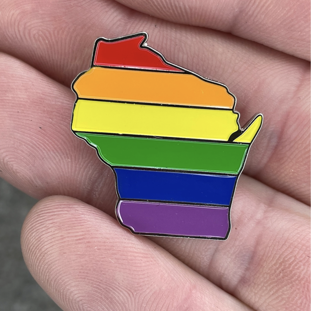 Flags Over Wisconsin Wisconsin Pride Flag Enamel Pin