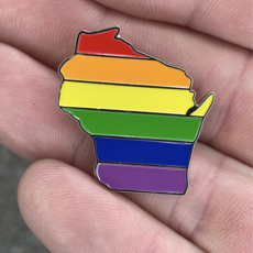 Flags Over Wisconsin Wisconsin Pride Flag Enamel Pin