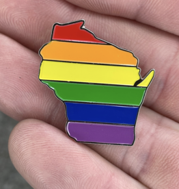 Flags Over Wisconsin Wisconsin Pride Flag Enamel Pin