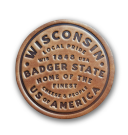 Wisconsin Leather Coaster