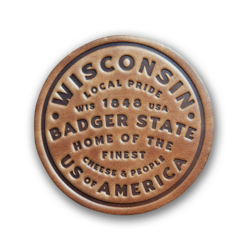 Wisconsin Leather Coaster