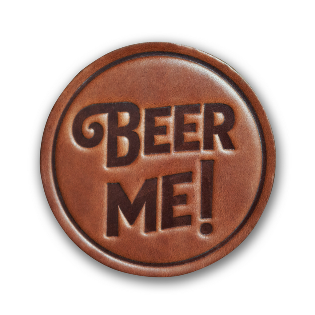 Sugarhouse Leather Beer Me! Leather Coaster