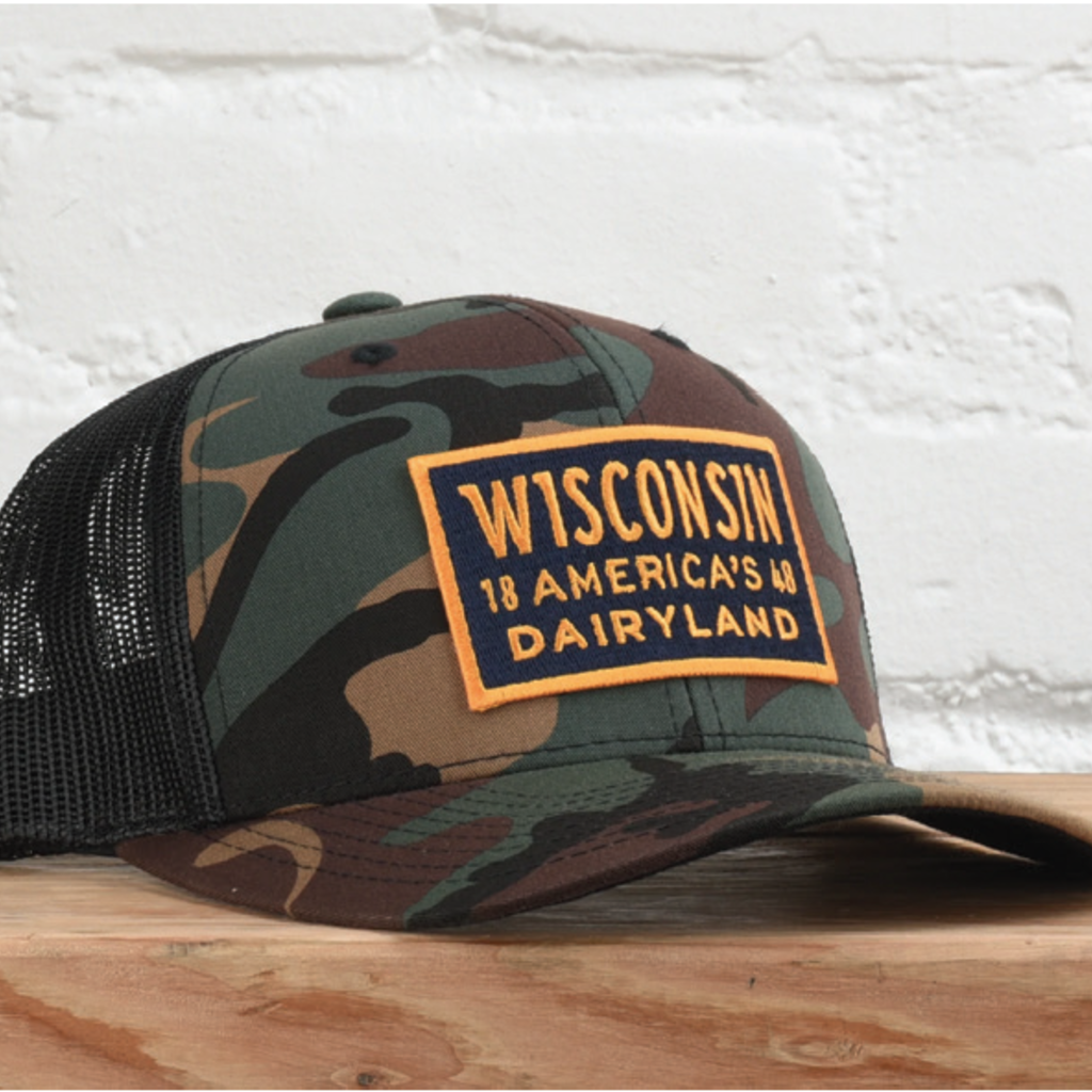Classic State (Faire) Camo Snapback Hat - Wisconsin Dairyland