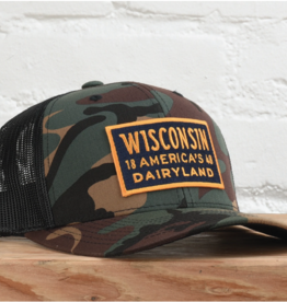 Classic State (Faire) Camo Snapback Hat - Wisconsin Dairyland