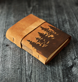 Tree Journal - Pine Forest Leather Journal: Cream