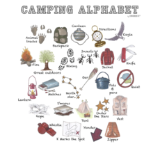 dishique Camping Alphabet Textured Print