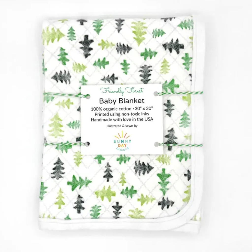 Friendly Forest Organic Cotton Baby Blanket