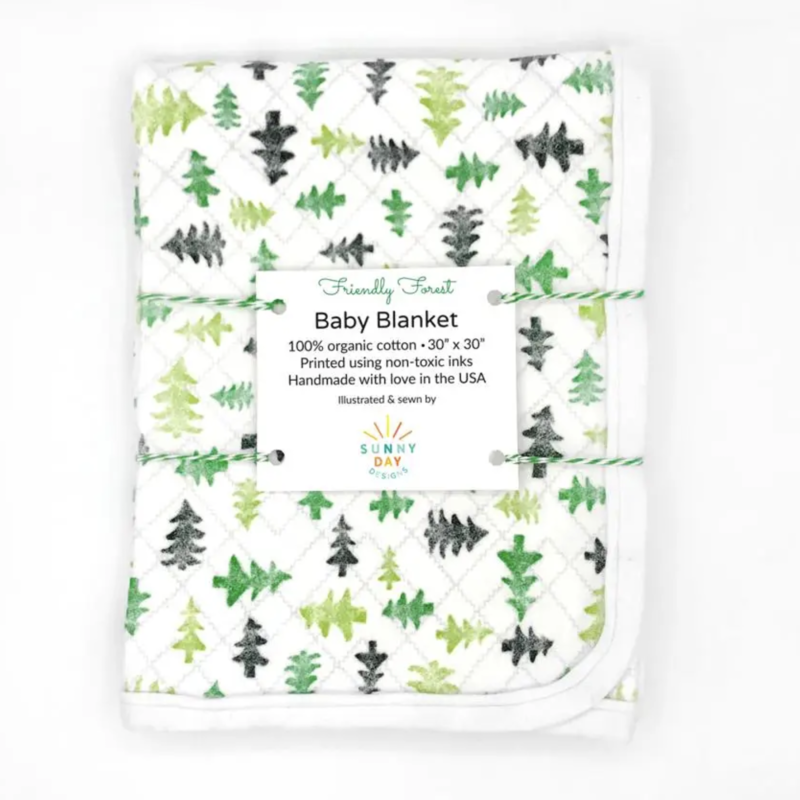 Sunny Day Designs Friendly Forest Organic Cotton Baby Blanket