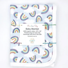 Sunny Day Designs Rainbow Sky Organic Cotton Baby Blanket