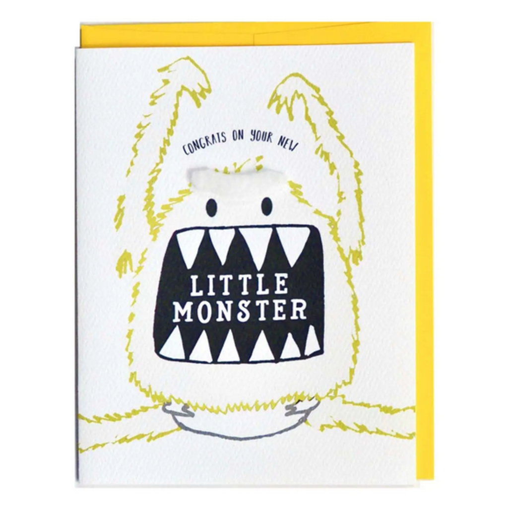 Cracked Designs Greeting Card - Little Monster New Baby