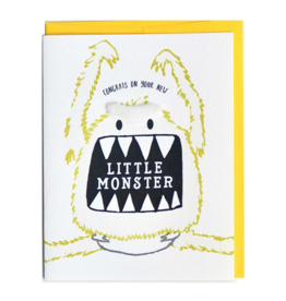 Cracked Designs Greeting Card - Little Monster New Baby