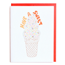 Cracked Designs Greeting Card - Sweet Birthday Cone