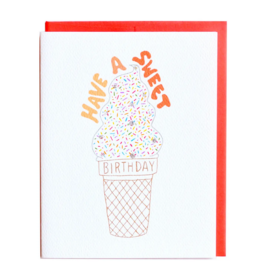 Cracked Designs Greeting Card - Sweet Birthday Cone