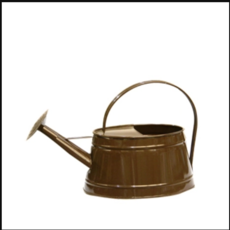 Enamel Oval Watering Can: Brown