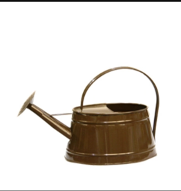 Enamel Oval Watering Can: Brown