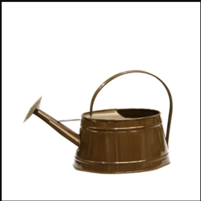 Home Kreation By KK Enamel Oval Watering Can: Brown