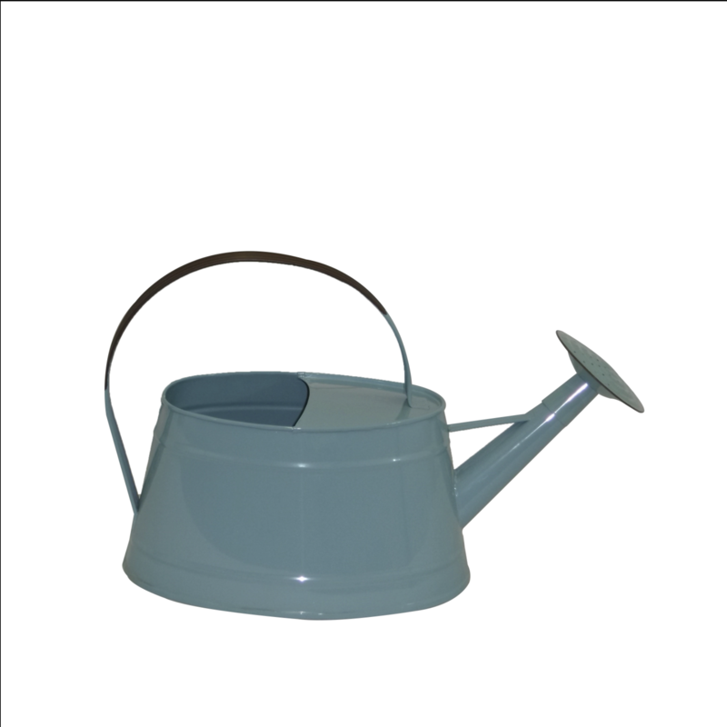 Enamel Oval Watering Can: Aqua