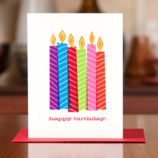 Man vs. George Designs Candy Colored Candles Birthday Card