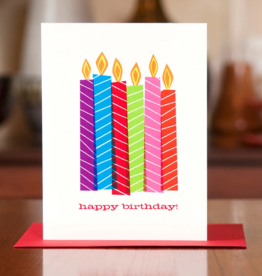Man vs. George Designs Candy Colored Candles Birthday Card