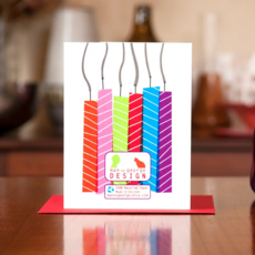 Man vs. George Designs Candy Colored Candles Birthday Card