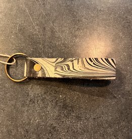 Marbled Leather  Keychain Clip