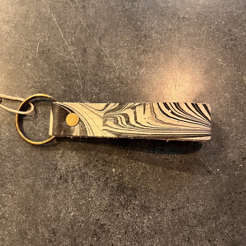 Alissa Miller Marbled Leather  Keychain Clip