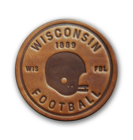 Wisconsin Football Leather Coaster