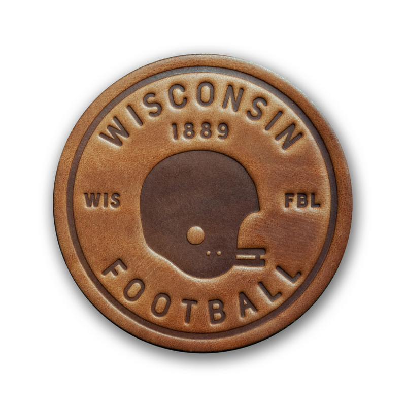 Wisconsin Football Leather Coaster