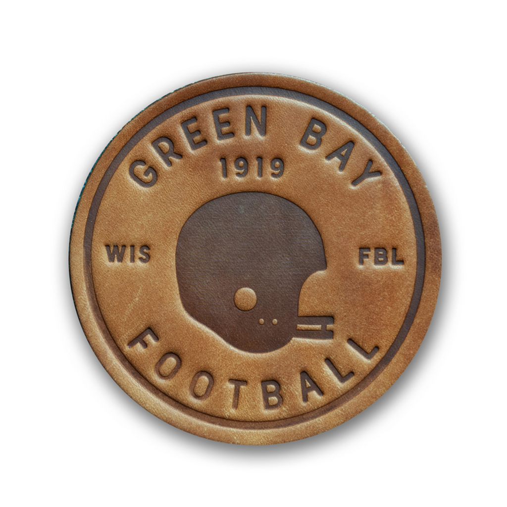 Green Bay Football Leather Coaster
