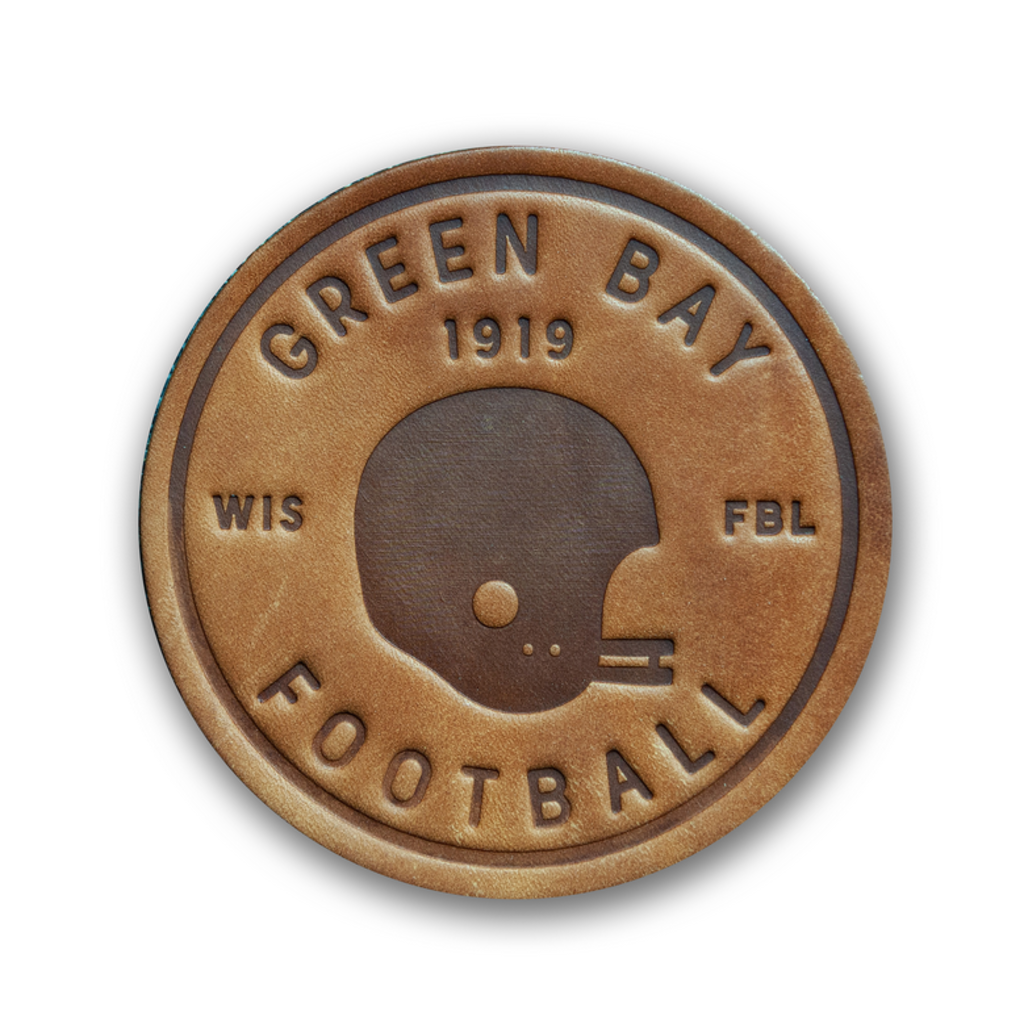 Sugarhouse Leather Green Bay Football Leather Coaster
