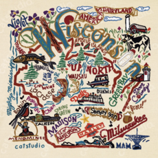 Catstudio Wisconsin Art Print 8x8