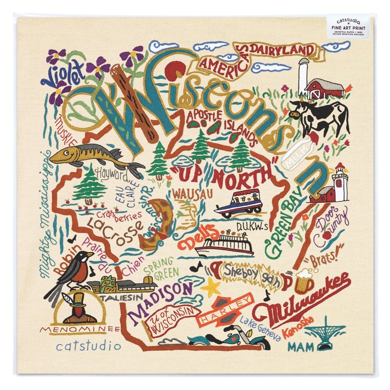Catstudio Wisconsin Art Print 10x10