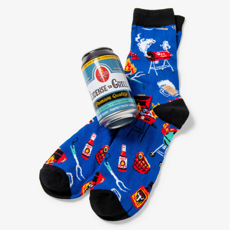 Beer Can Socks - License to Grill