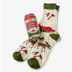 Little Blue House Beer Can Socks - Happy Camper