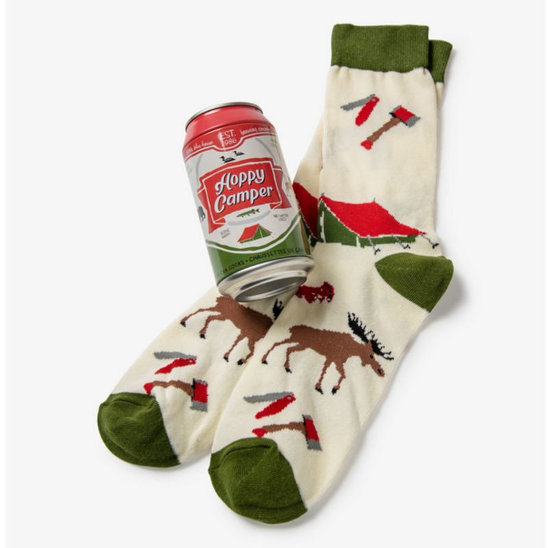 Little Blue House Beer Can Socks - Happy Camper