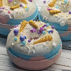 Handmade Natural Beauty Bath Bomb Donuts: Unicorn