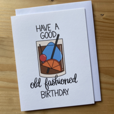 Capri Wisniewski Old Fashioned Birthday Card
